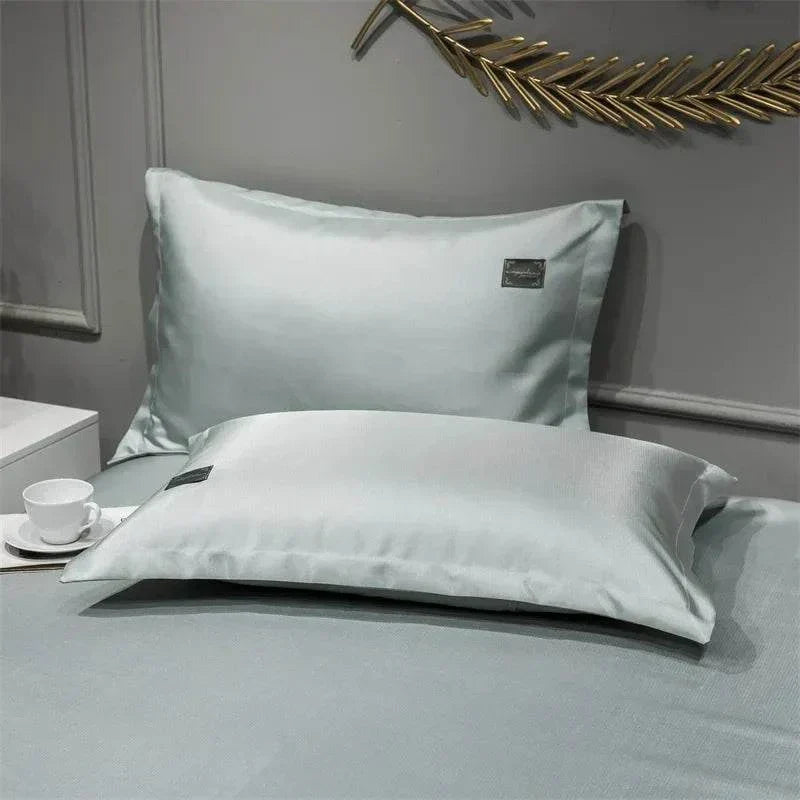 Products Pure Color Embroidered ice Silk Mat Bed Cover fitted