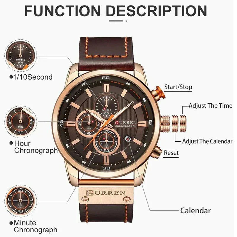 CURREN Brand Watch Men Leather Watches Men