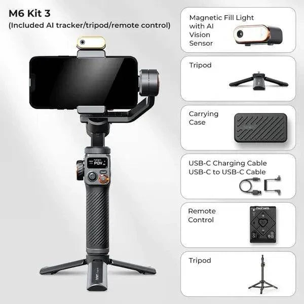 Handheld Gimbal Stabilizer Selfie Tripod for Smartphone