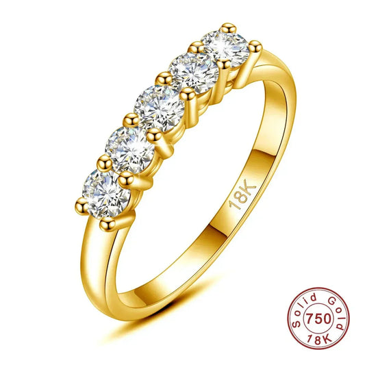 Original Solid 18K Gold Moissanite Ring